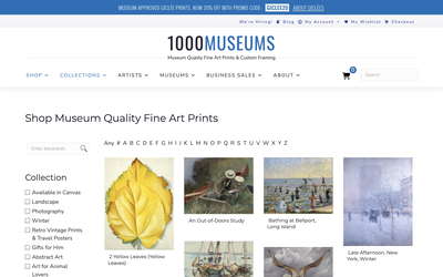 1000Museums website screenshot