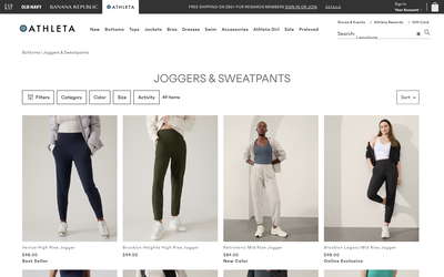 Athleta website screenshot
