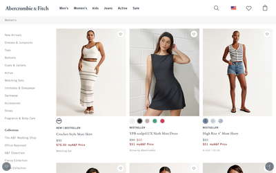 Abercrombie & Fitch website screenshot
