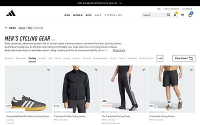 adidas website screenshot