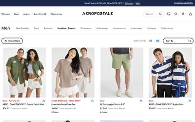 Aeropostale website screenshot