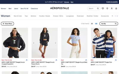 Aeropostale website screenshot
