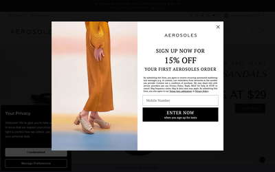 Aerosoles website screenshot