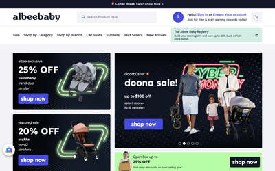 Albee Baby website screenshot
