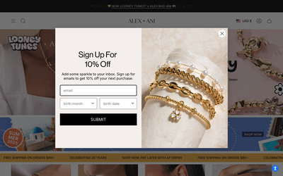 Alex and Ani website screenshot