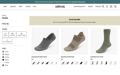 Allbirds website screenshot