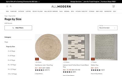 AllModern website screenshot