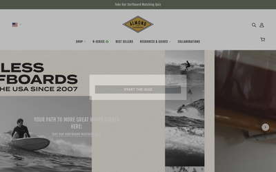 Almond Surfboards website screenshot