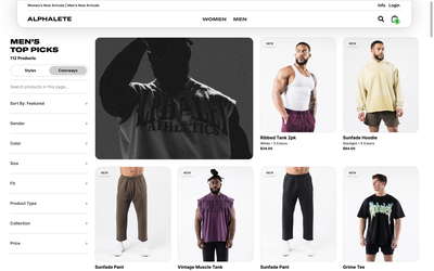 Alphalete website screenshot