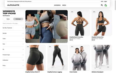 Alphalete website screenshot