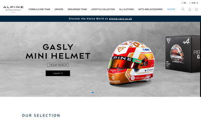 Alpine F1 Store website screenshot