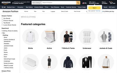 Amazon Fashion website screenshot