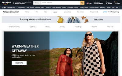 Amazon Fashion website screenshot