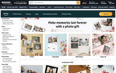 Amazon Prints website screenshot