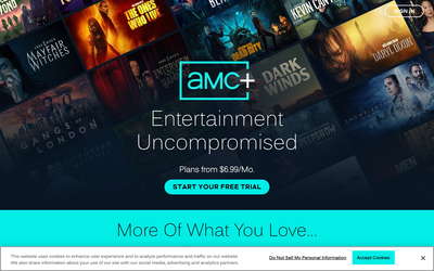 AMC+ website screenshot