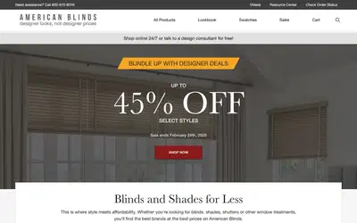 American Blinds website screenshot