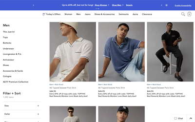 American Eagle Outfitters website screenshot