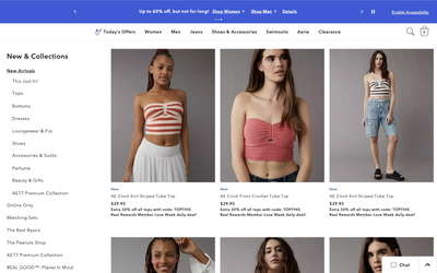 American Eagle Outfitters website screenshot