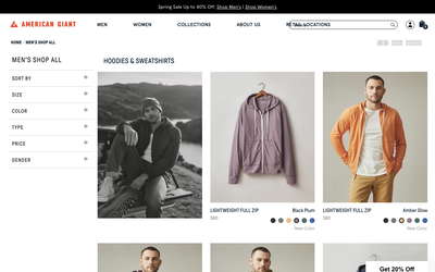 American Giant website screenshot