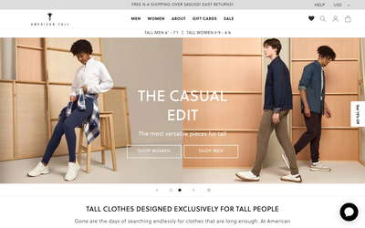 American Tall website screenshot