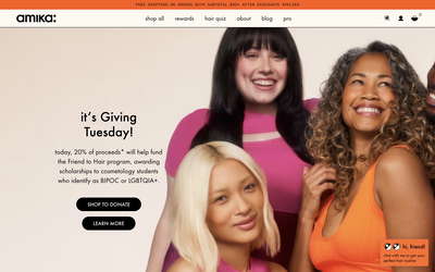 amika website screenshot