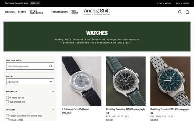 Analog Shift website screenshot
