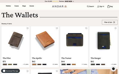 Andar website screenshot