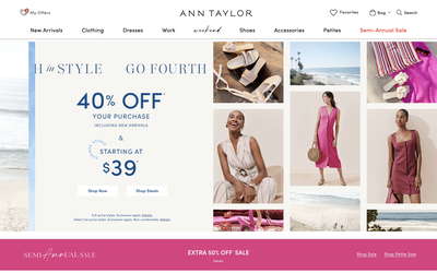 Ann Taylor website screenshot