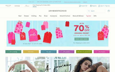 Anthropologie website screenshot