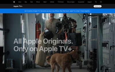 Apple TV+ website screenshot