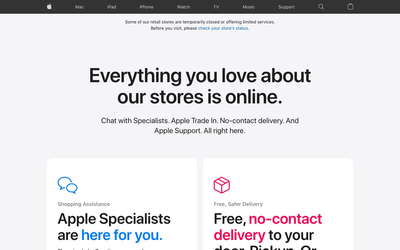 Apple Store website screenshot