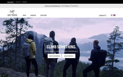 Arc'teryx website screenshot
