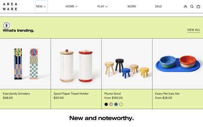 Areaware website screenshot