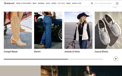 Ariat International website screenshot