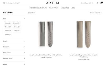 Artem Straps website screenshot