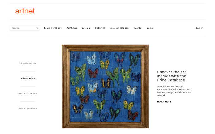 Artnet screenshot