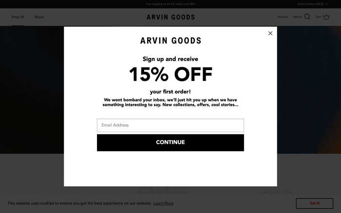 ARVIN GOODS screenshot