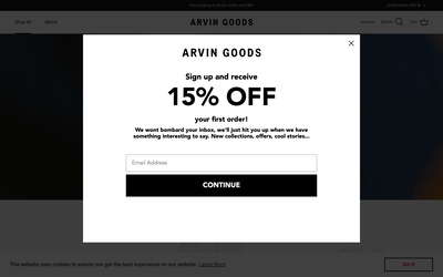 ARVIN GOODS website screenshot