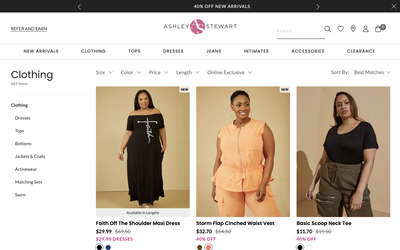 Ashley Stewart website screenshot