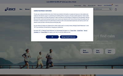 ASICS website screenshot