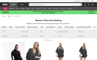 ASOS website screenshot