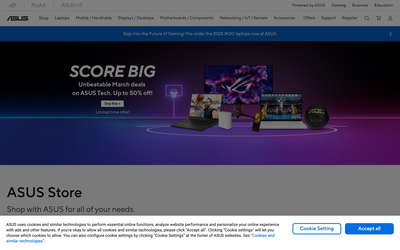 ASUS Store website screenshot