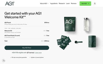 AG1 website screenshot