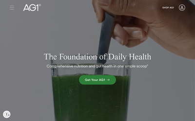 AG1 website screenshot