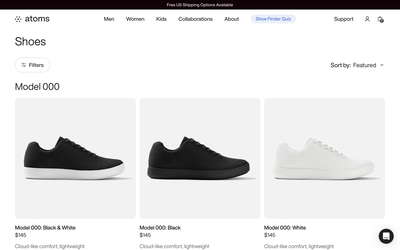 Atoms website screenshot