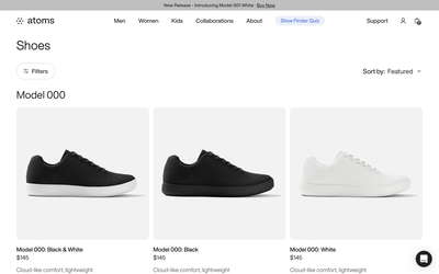 Atoms website screenshot