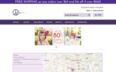 Aura Fragrance website screenshot
