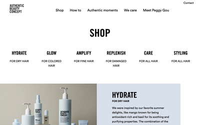 Authentic Beauty Concept website screenshot