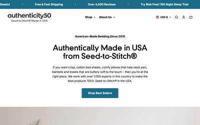 Authenticity50 website screenshot