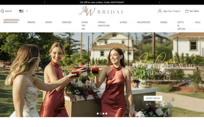 AW Bridal website screenshot